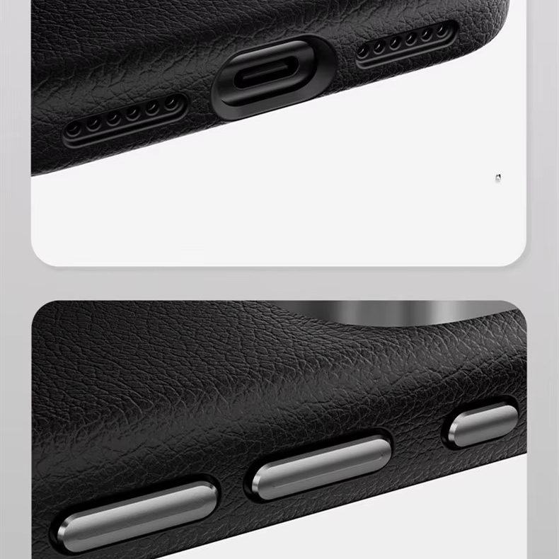 Luxury iPhone Case — Magnetic Wireless-Charging Leather Cover with Metal Camera Protection and Shockproof Anti-Fingerprint Full-Coverage Design