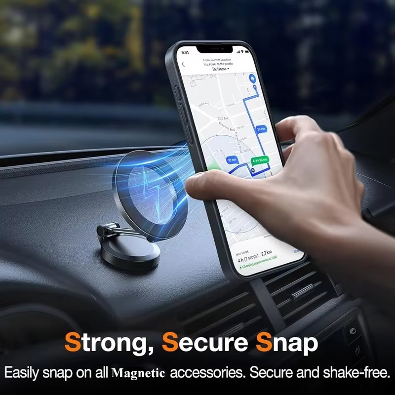 Luxury Magnetic iPhone Case with Kickstand — Translucent PC Cover, Dual Layer Protection, Anti-Fingerprint, Wireless Charging Compatible