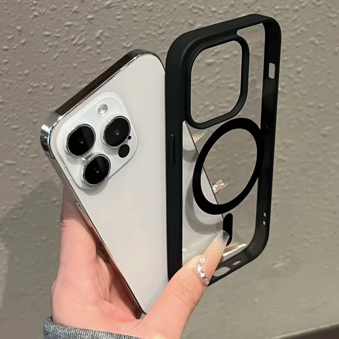 Luxury iPhone Case — MagSafe Magnetic Wireless-Charging Soft Bumper Transparent Cover, Shockproof, Anti-Fingerprint, Full Protection