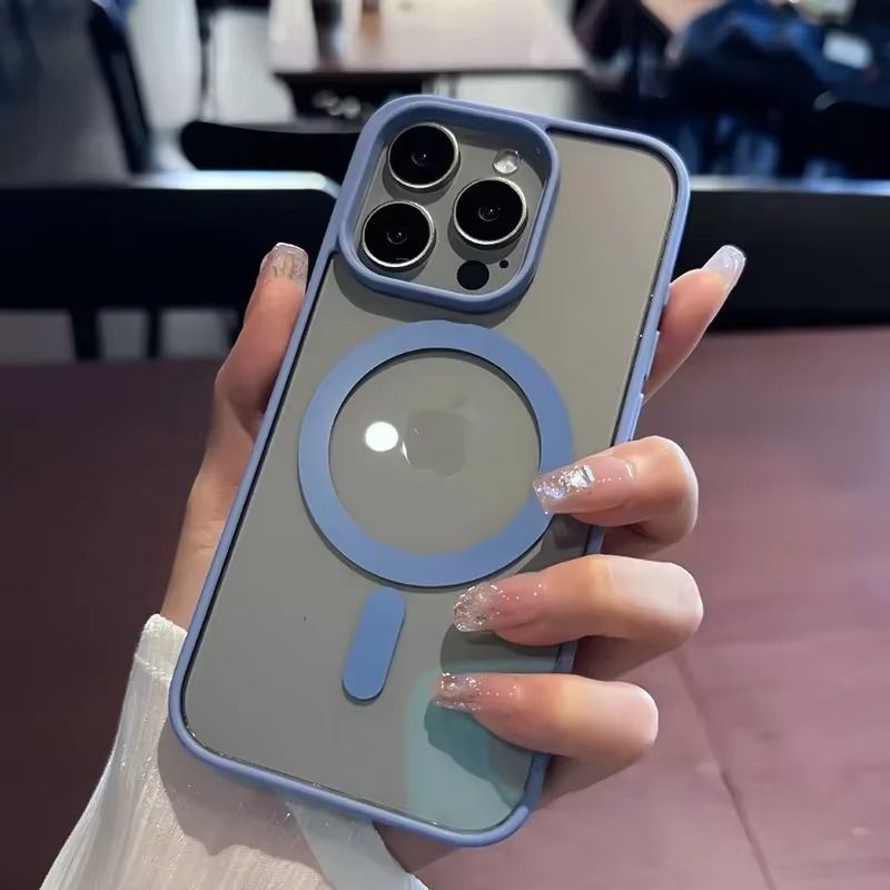 Luxury iPhone Case — MagSafe Magnetic Wireless-Charging Soft Bumper Transparent Cover, Shockproof, Anti-Fingerprint, Full Protection