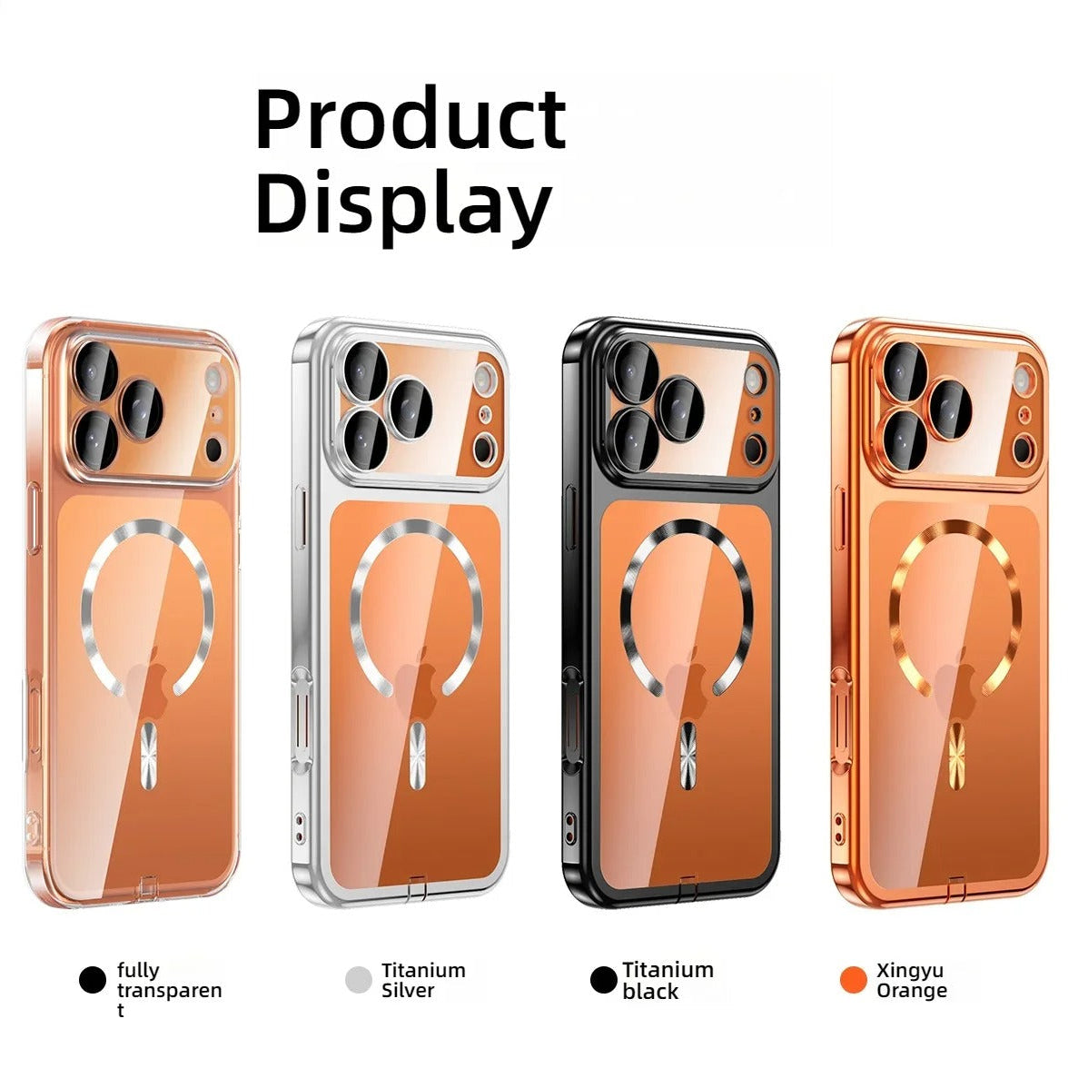 Luxury iPhone Case — MagSafe Transparent TPU Half-Wrapped Soft Plating Cover with Dust Plug, Shockproof, Anti-Fingerprint, Anti-Scratch Matte Finish