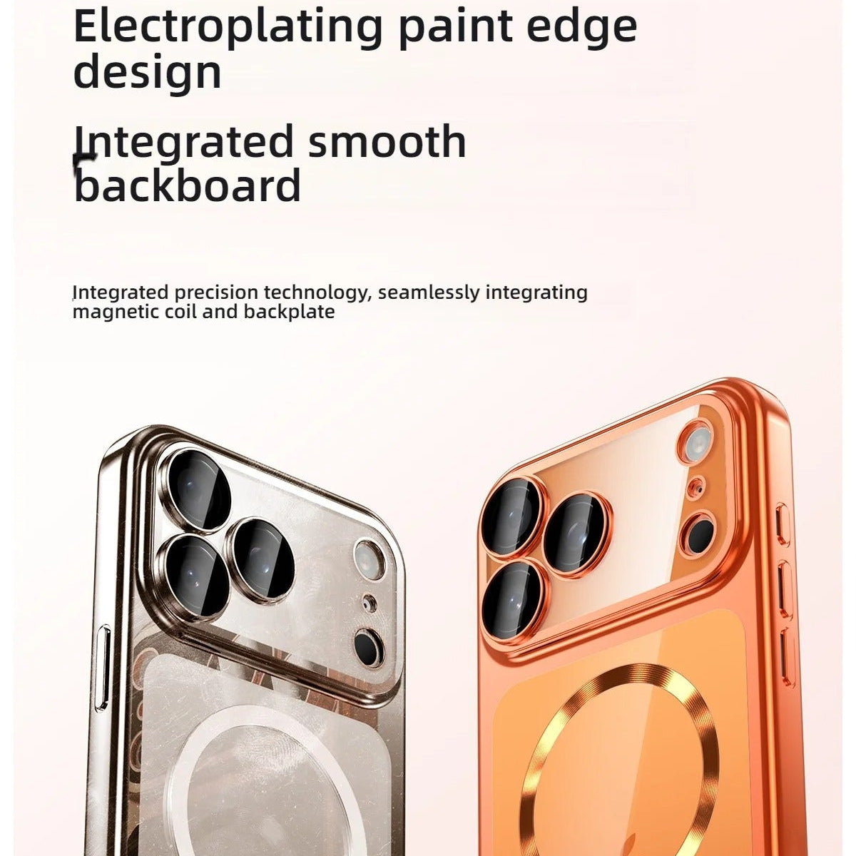 Luxury iPhone Case — MagSafe Transparent TPU Half-Wrapped Soft Plating Cover with Dust Plug, Shockproof, Anti-Fingerprint, Anti-Scratch Matte Finish