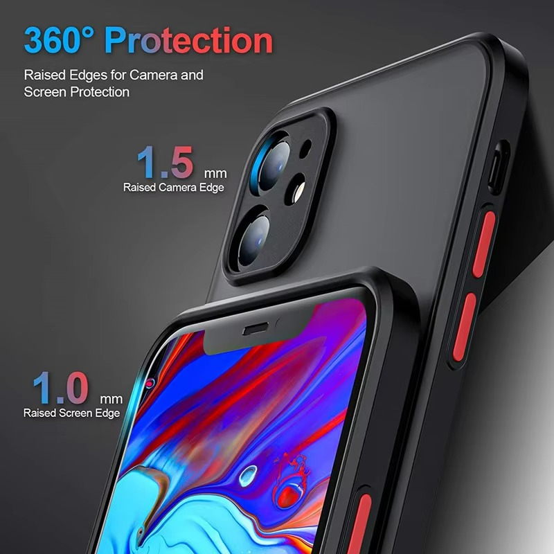Luxury iPhone Case — Matte Silicone Shockproof, Anti-Fingerprint, Anti-Scratch, Non-Slip, Water-Resistant Full Protection Cover