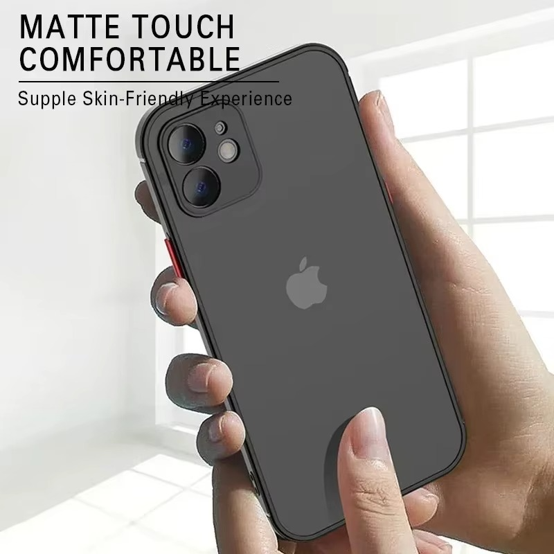 Luxury iPhone Case — Matte Silicone Shockproof, Anti-Fingerprint, Anti-Scratch, Non-Slip, Water-Resistant Full Protection Cover