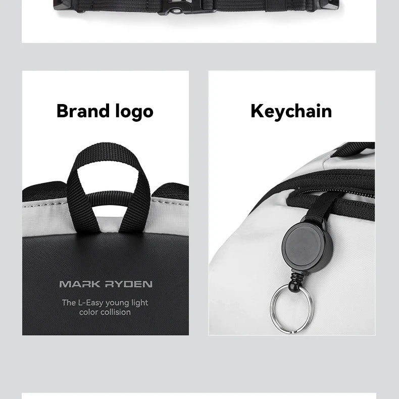 Luxury Men's Casual Commuter Backpack, Lightweight Nylon Travel Daypack with Laptop Compartment