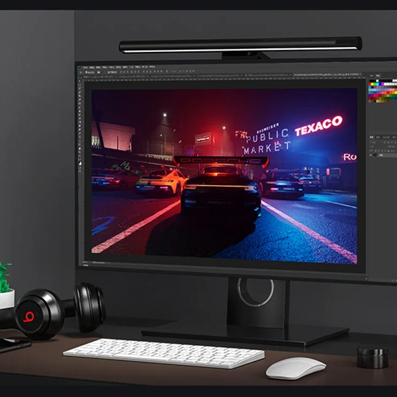 Luxury Monitor Screen Light Bar with Wireless Remote Control, Eye Protection LED Desk Lamp, Hanging Display Light for PC & Office Use