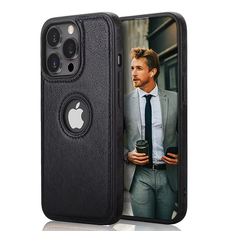 Luxury PU Leather iPhone Case — Shockproof Full Coverage Soft Business Back Cover with Anti-Fingerprint, Anti-Scratch, Dustproof, Non-Slip Design