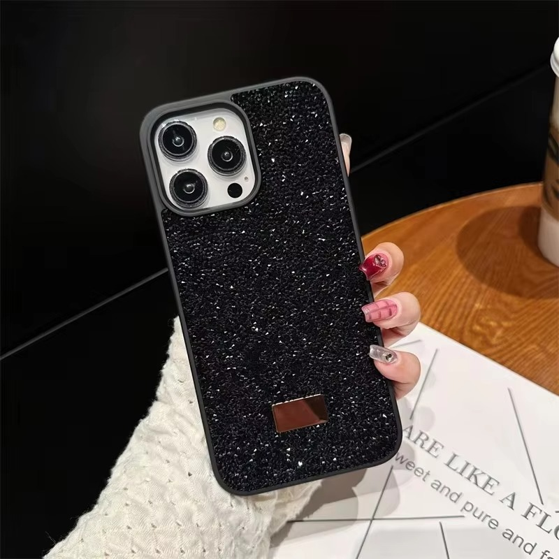 Luxury iPhone Case — Rhinestone Diamond Shockproof Protective Cover, Anti-Fingerprint, Anti-Scratch, Washable, Non-Slip, Glitter Finish, Half-Wrapped Design