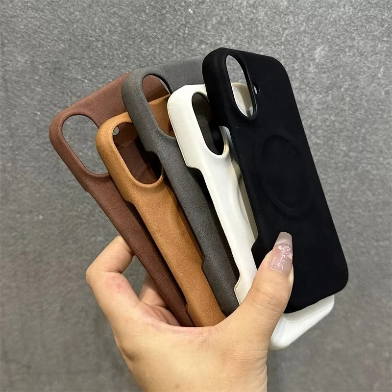 Luxury Sheepskin MagSafe iPhone Case — 3D Slim Protective Cover, Anti-Fingerprint, Anti-Scratch, Dustproof, Matte Finish, Lightweight Full Coverage