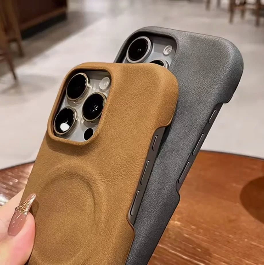 Luxury Sheepskin MagSafe iPhone Case — 3D Slim Protective Cover, Anti-Fingerprint, Anti-Scratch, Dustproof, Matte Finish, Lightweight Full Coverage