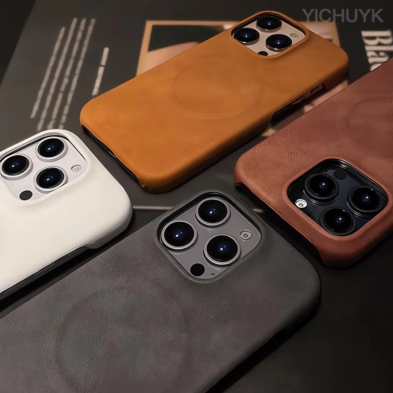 Luxury Sheepskin MagSafe iPhone Case — 3D Slim Protective Cover, Anti-Fingerprint, Anti-Scratch, Dustproof, Matte Finish, Lightweight Full Coverage