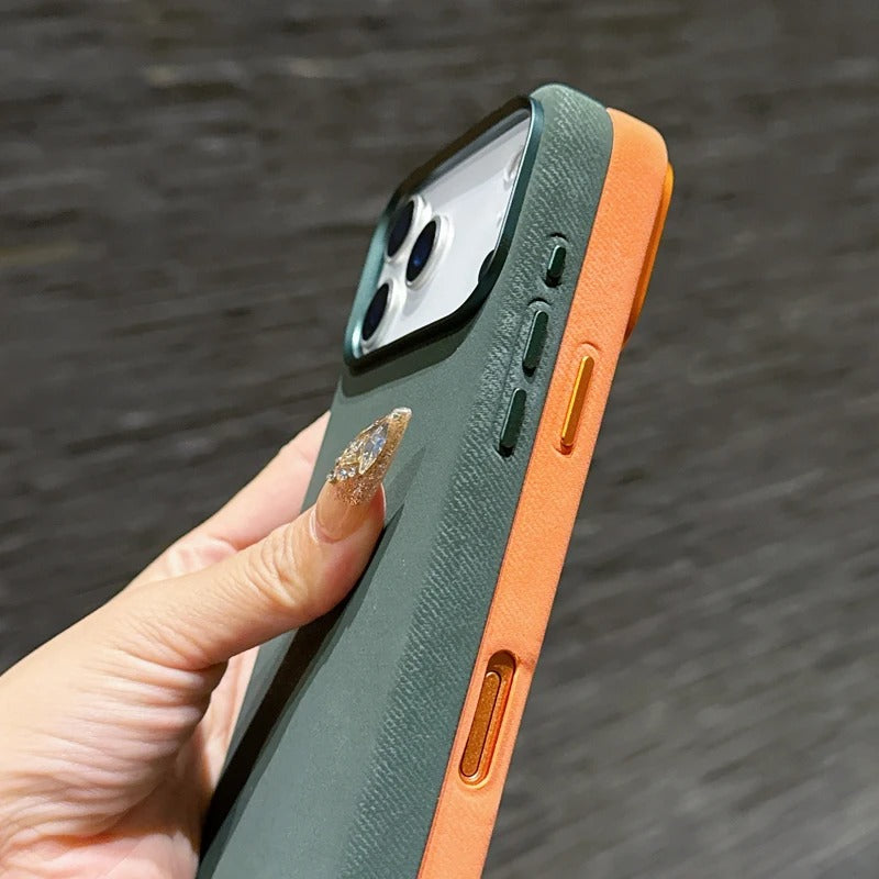 Luxury iPhone Case — Shockproof Flannel Texture Cover with TPU Anti-Scratch Back, Non-Slip Grip and Dustproof Slim Tough Protection