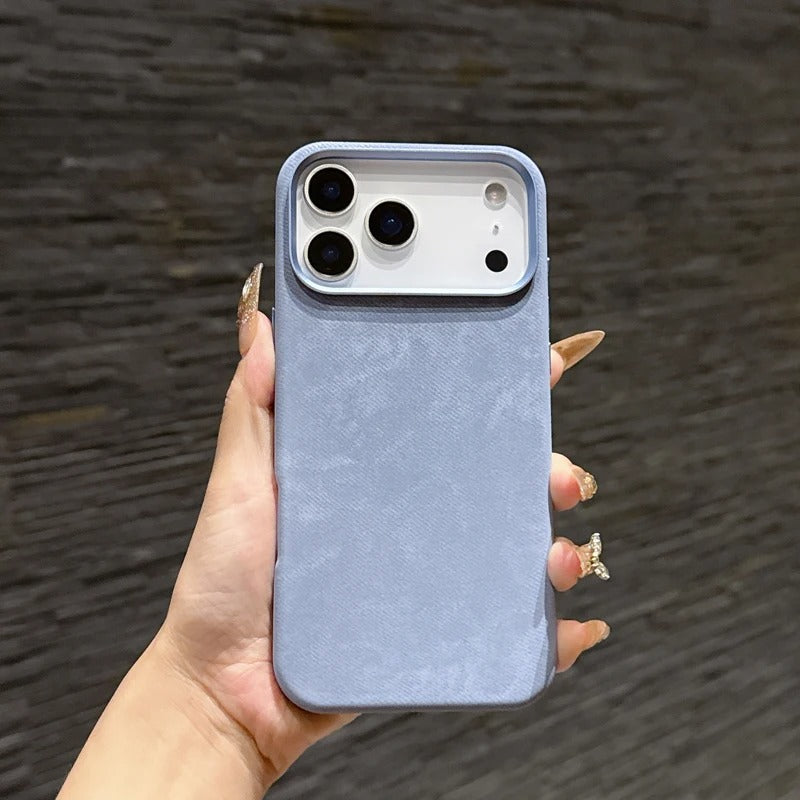 Luxury iPhone Case — Shockproof Flannel Texture Cover with TPU Anti-Scratch Back, Non-Slip Grip and Dustproof Slim Tough Protection