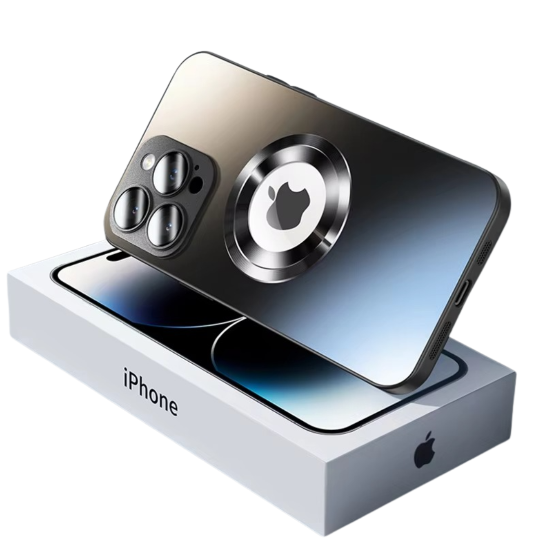 Luxury Tempered Glass Matte Magnetic iPhone Case — Magsafe Wireless Charging, Shockproof Half-Wrapped Cover, Soft Hard Bumper, Anti-Fingerprint, Luminous Finish