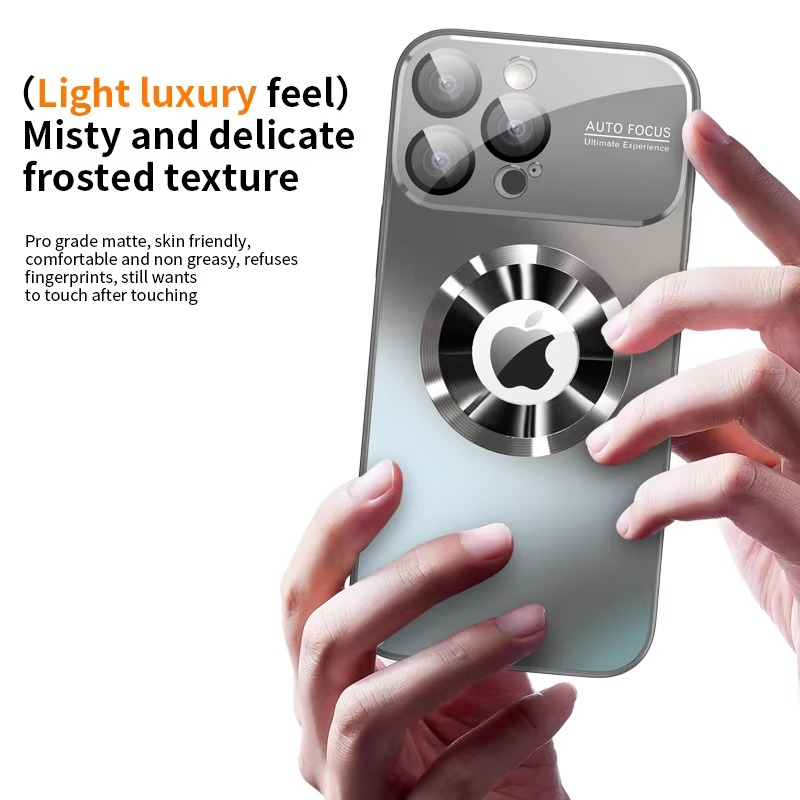 Luxury Titanium Metallic Matte iPhone Case — Magnetic Magsafe Compatible, Lens Protection, Anti-Fingerprint, Anti-Scratch, Dustproof, Lightweight Cover