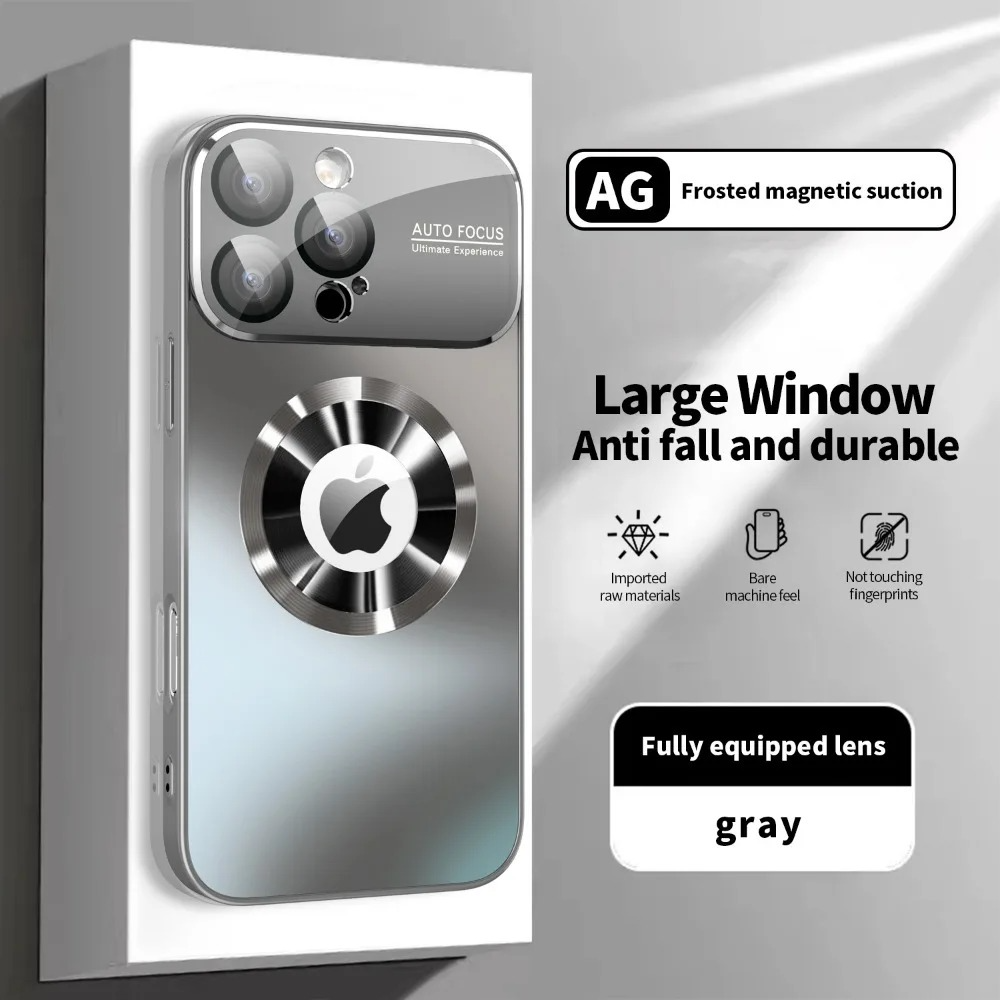 Luxury Titanium Metallic Matte iPhone Case — Magnetic Magsafe Compatible, Lens Protection, Anti-Fingerprint, Anti-Scratch, Dustproof, Lightweight Cover