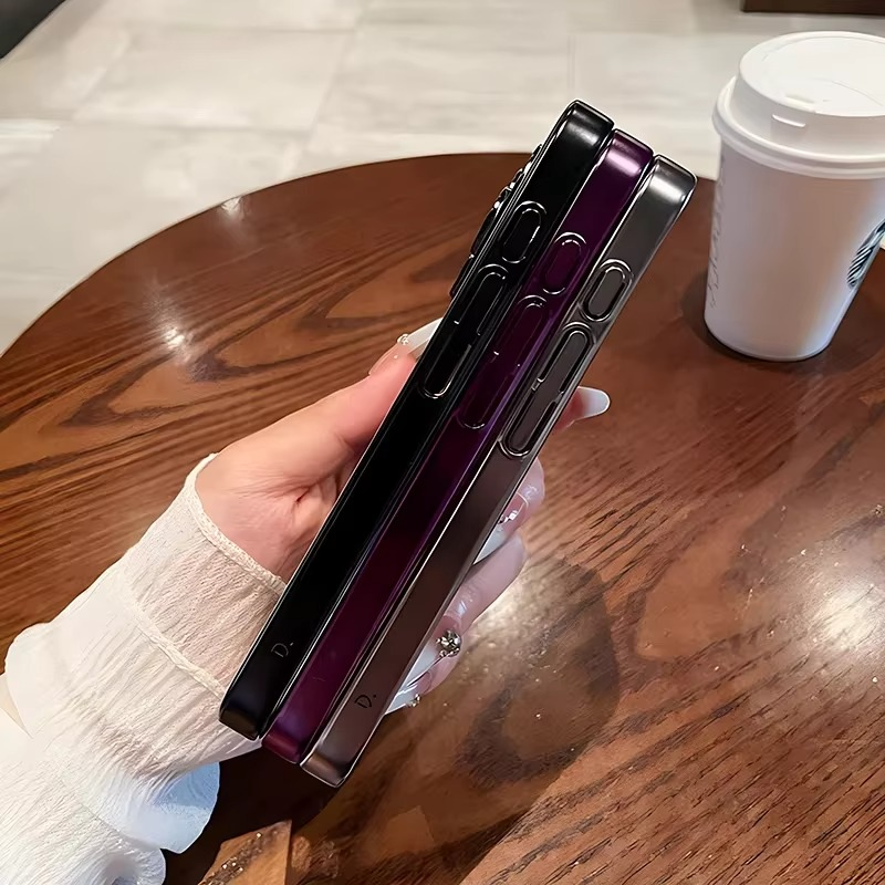 Luxury iPhone Case — Transparent Plating Magnetic Shockproof Armor, Anti-Fingerprint, Anti-Scratch, Non-Slip, Wireless-Charging Compatible, Half-Wrapped Cover