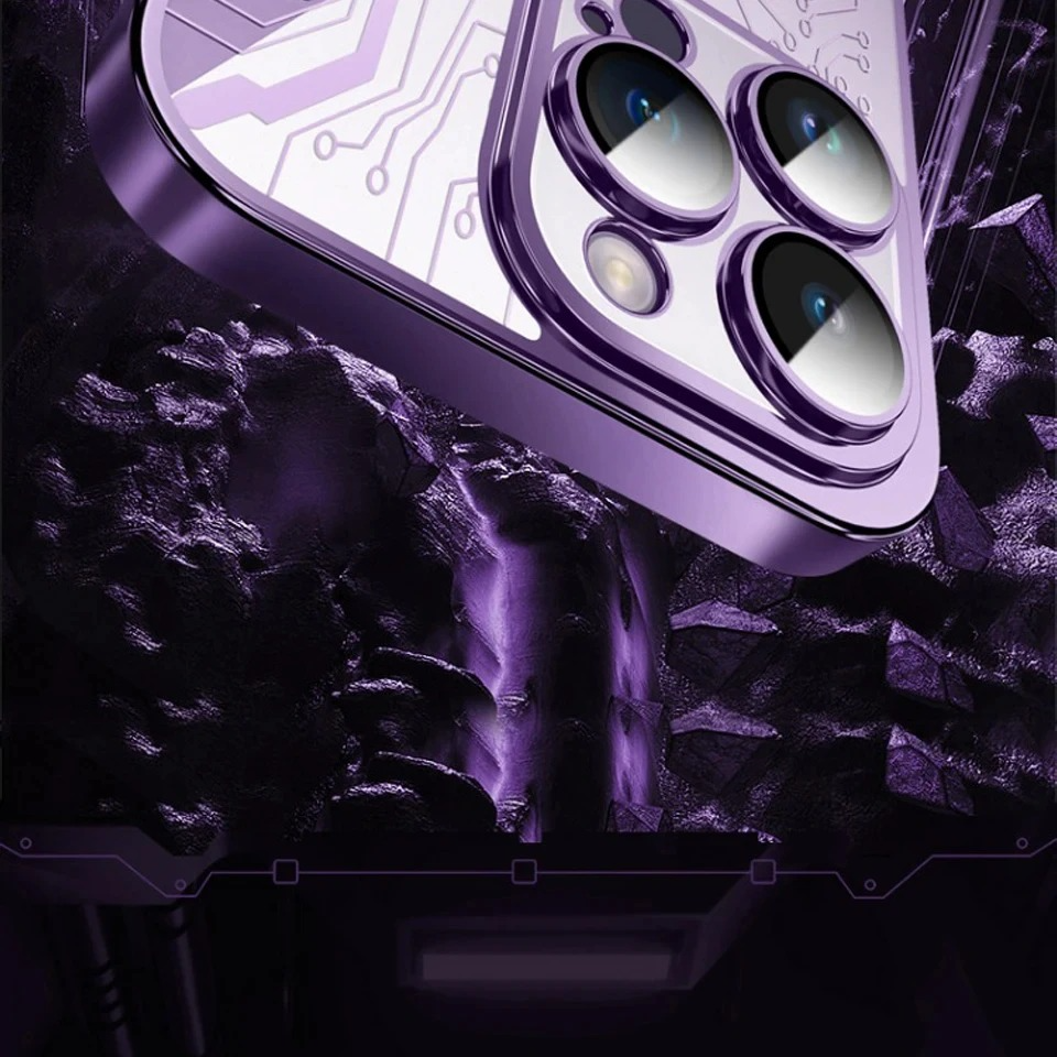 Luxury iPhone Case — Transparent Plating Magnetic Shockproof Armor, Anti-Fingerprint, Anti-Scratch, Non-Slip, Wireless-Charging Compatible, Half-Wrapped Cover