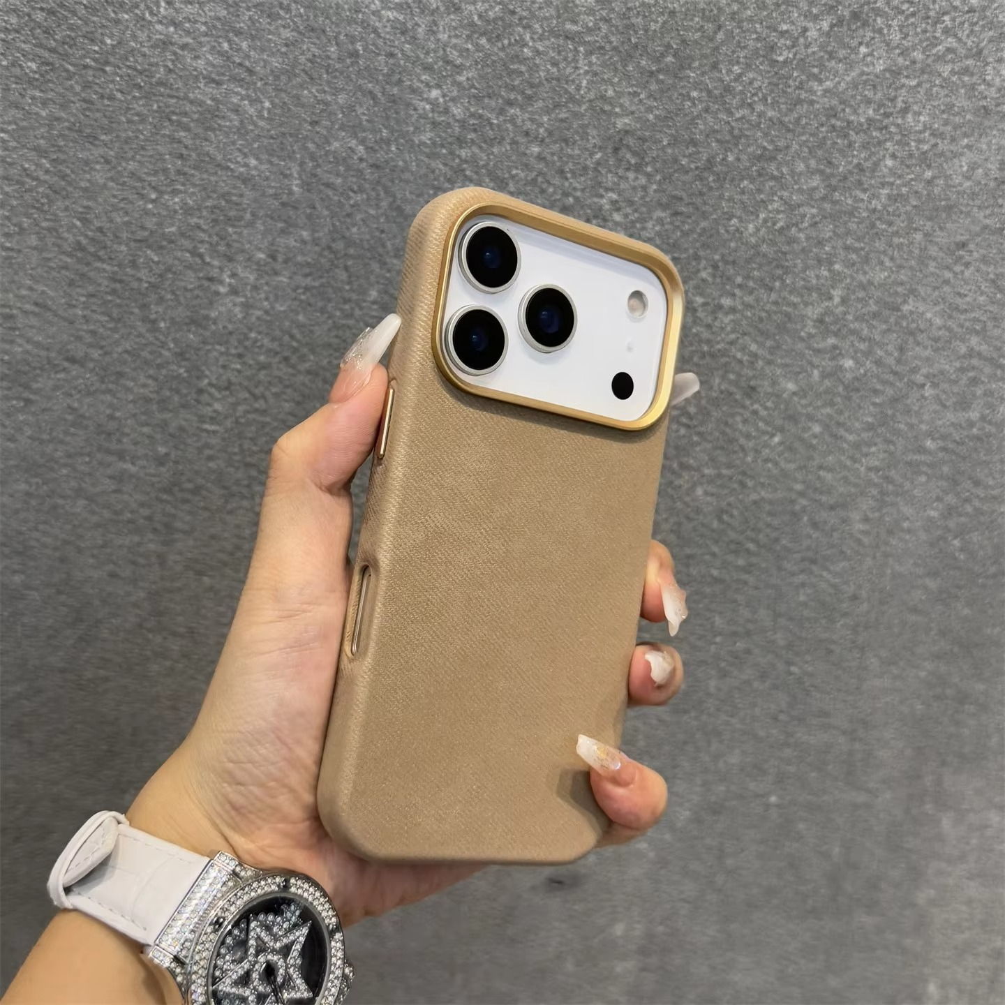 Luxury iPhone Case — Fiber Leather MagSafe Cover with Invisible Magnetic Wireless Charging, Matte Anti-Fingerprint Finish and Slim Shockproof Design