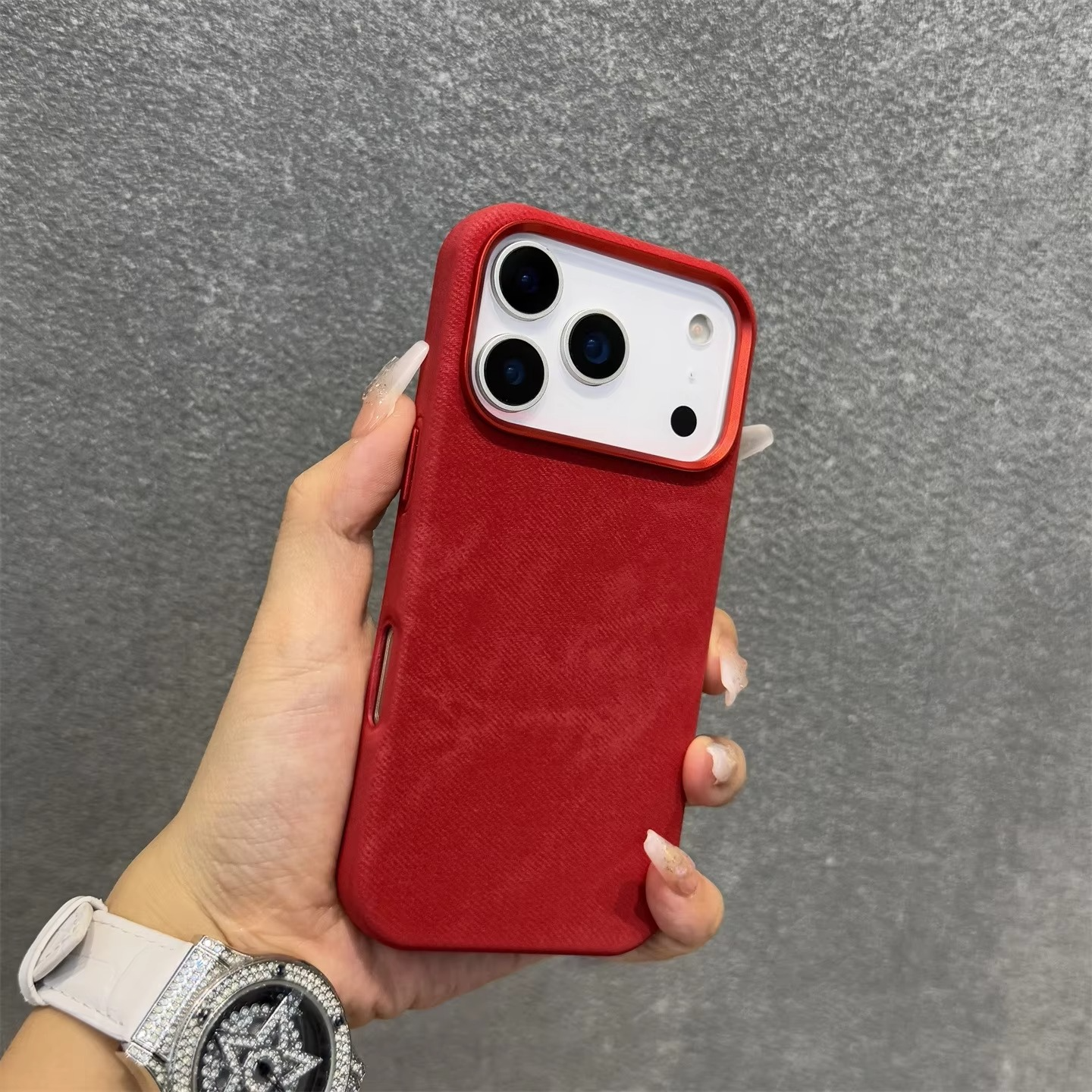 Luxury iPhone Case — Fiber Leather MagSafe Cover with Invisible Magnetic Wireless Charging, Matte Anti-Fingerprint Finish and Slim Shockproof Design