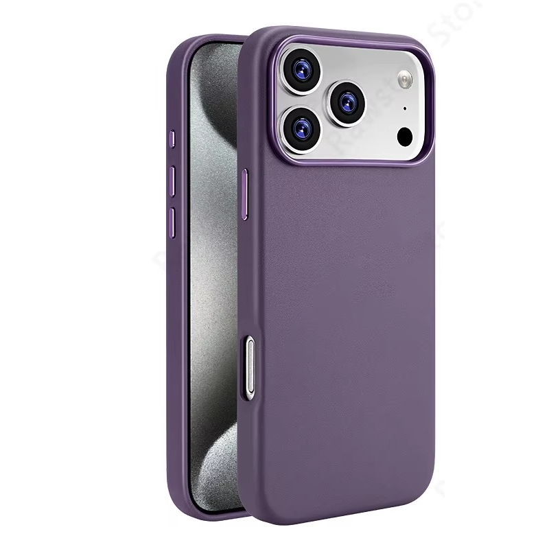 Luxury iPhone Case — Official MagSafe Leather Cover with Strong Magnetic Support, Half-Wrapped Shockproof Design for Apple iPhone 17 Pro Max and Plus