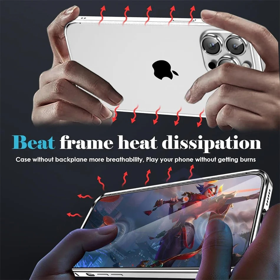 Luxury iPhone Bumper Case Thin Aluminum Alloy Frame — Lightweight Metal Protective Cover, Slim Anti-Fingerprint Design, Durable Back Accessories