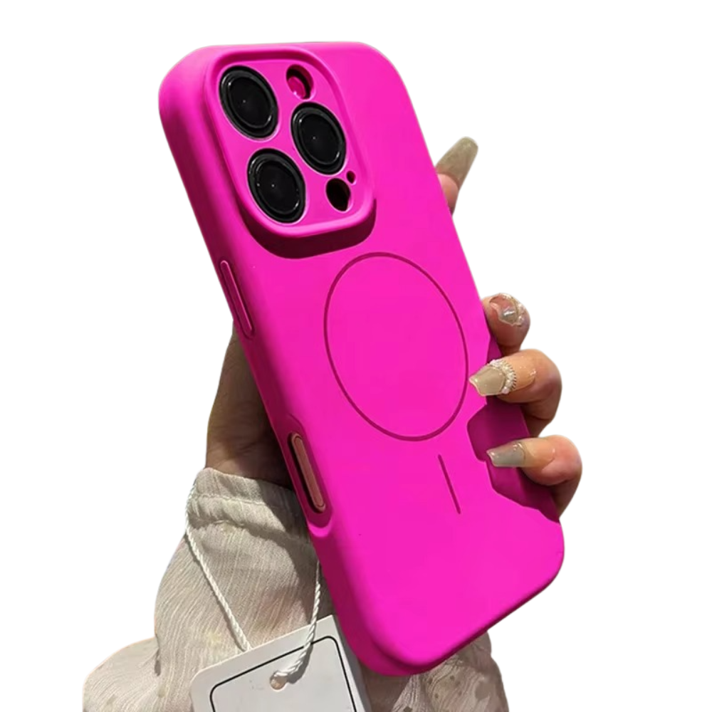 Luxury Liquid Silicone iPhone Case — Magnetic, Shockproof, Anti-Fingerprint, Anti-Scratch, Soft Half-Wrapped Cover, Wireless Charging Compatible, Colorful