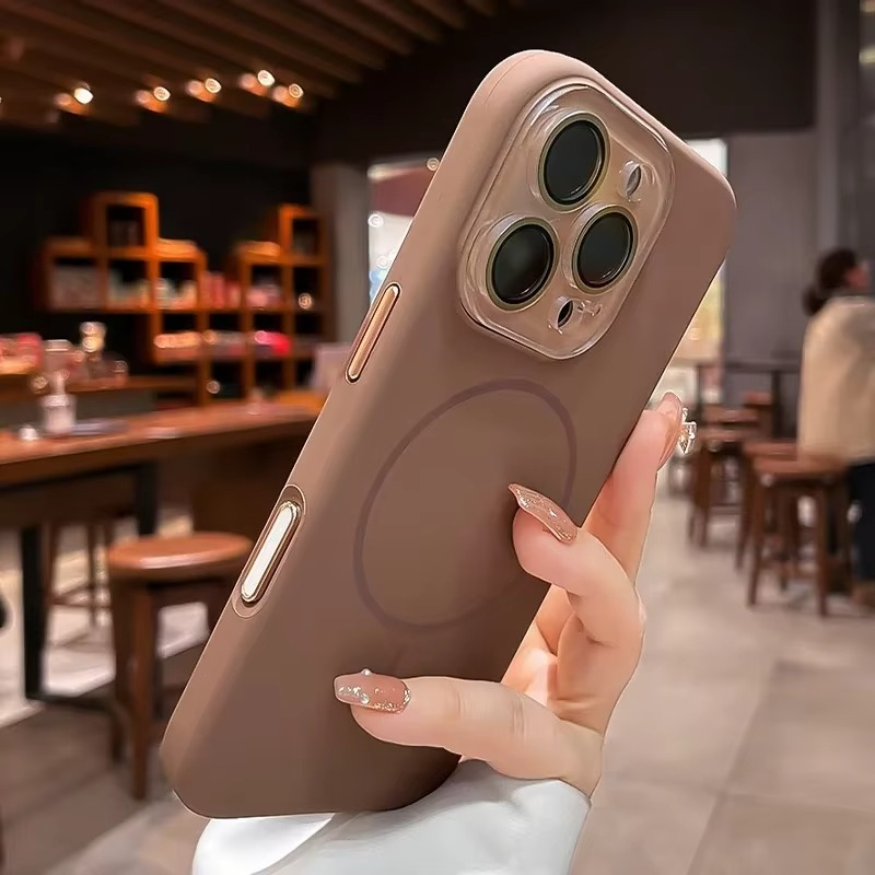 Luxury Liquid Silicone iPhone Case — Magnetic, Shockproof, Anti-Fingerprint, Anti-Scratch, Soft Half-Wrapped Cover, Wireless Charging Compatible, Colorful