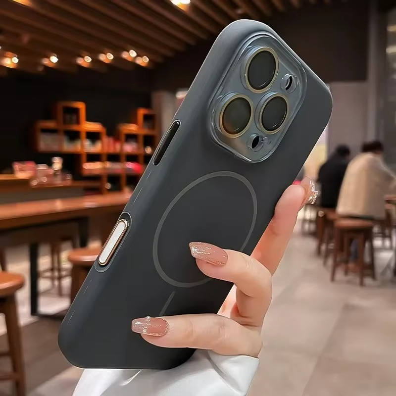 Luxury Liquid Silicone iPhone Case — Magnetic, Shockproof, Anti-Fingerprint, Anti-Scratch, Soft Half-Wrapped Cover, Wireless Charging Compatible, Colorful