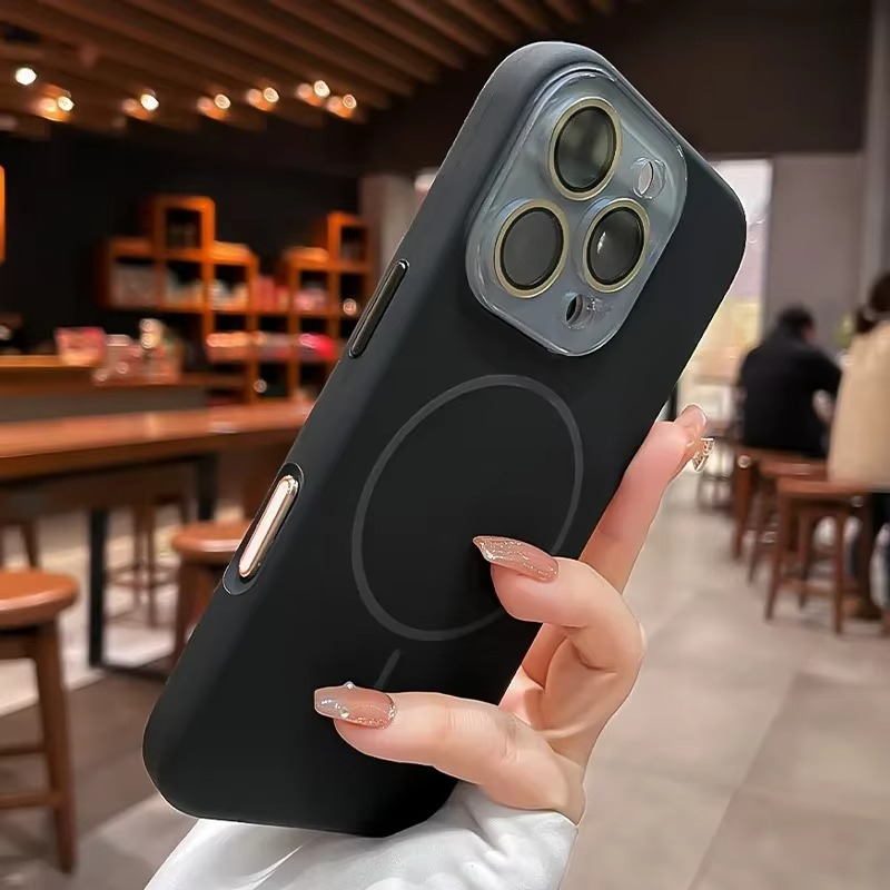 Luxury Liquid Silicone iPhone Case — Magnetic, Shockproof, Anti-Fingerprint, Anti-Scratch, Soft Half-Wrapped Cover, Wireless Charging Compatible, Colorful