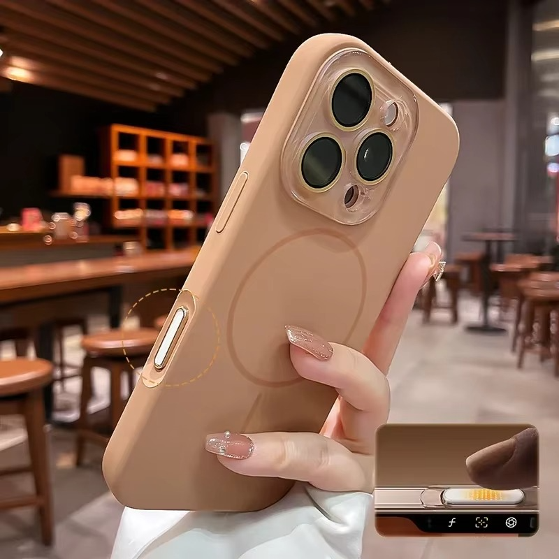 Luxury Liquid Silicone iPhone Case — Magnetic, Shockproof, Anti-Fingerprint, Anti-Scratch, Soft Half-Wrapped Cover, Wireless Charging Compatible, Colorful