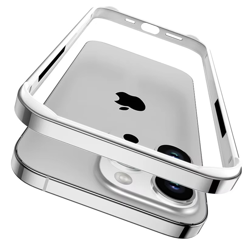 Luxury iPhone Case Ultra-Thin Aluminum Alloy Frame — Lightweight Bumper Protective Cover, Shockproof Hard Metal Shell