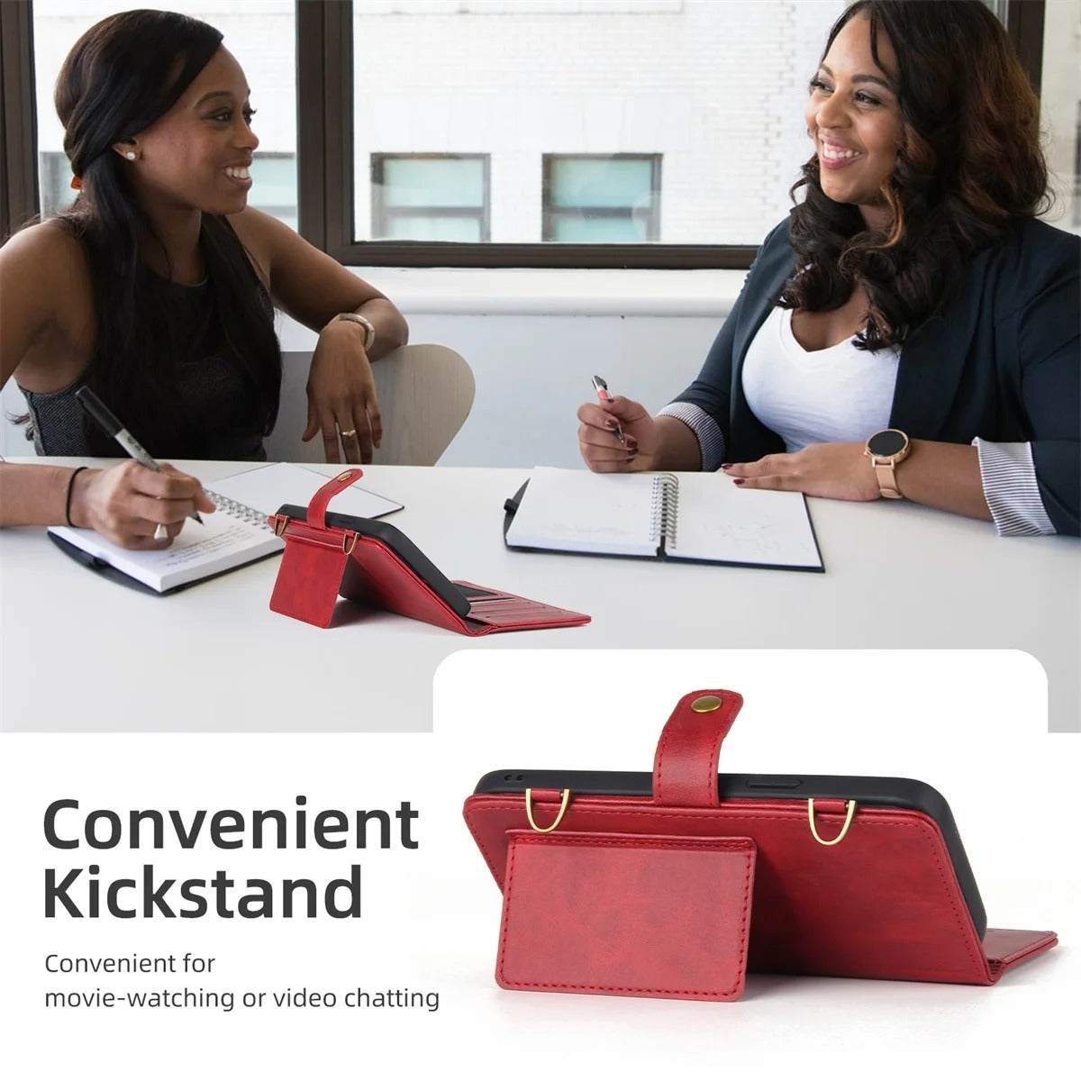 Luxury iPhone Case — 2-in-1 Detachable PU Leather Wallet Cover with Zipper Purse, Magnetic Flip Clasp, Heavy-Duty Dual-Layer Protection and Lanyard