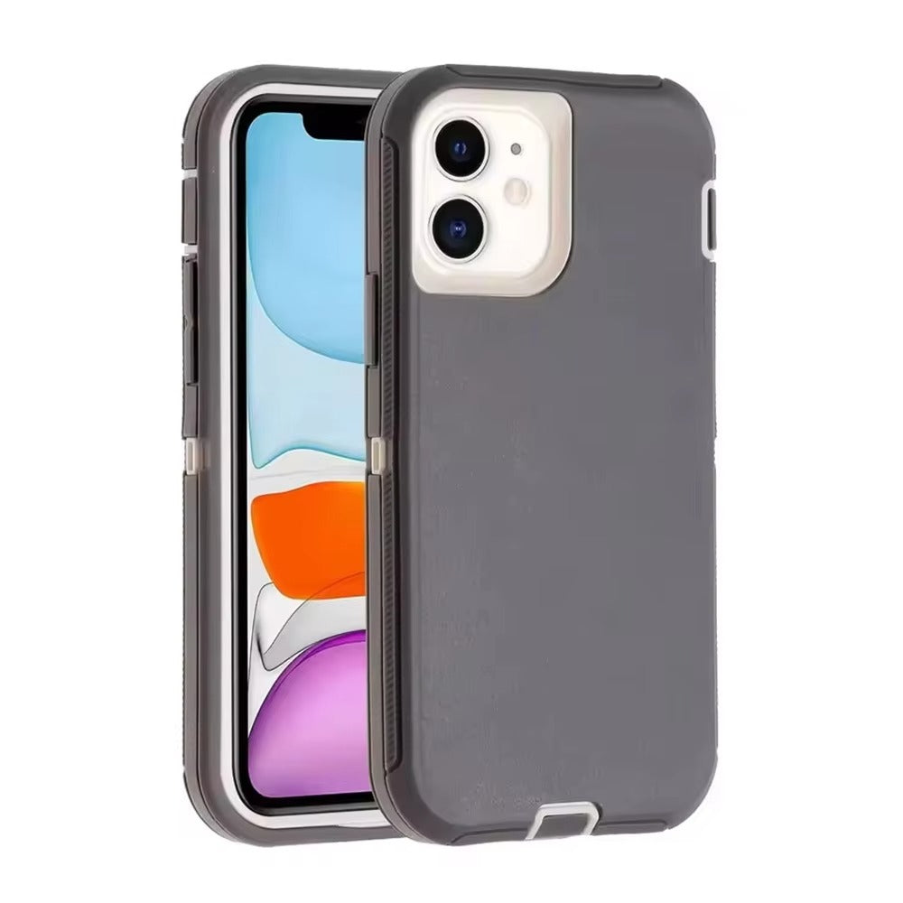 Luxury iPhone Case — 3-in-1 Defend Heavy-Duty Hybrid Armor Cover with Shockproof Silicone Protection, Anti-Scratch Finish & Non-Slip Grip Design