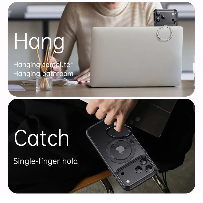 Luxury iPhone Case — 360° Mechanical Torque Rotating Stand Magnetic MagSafe Shockproof Cover