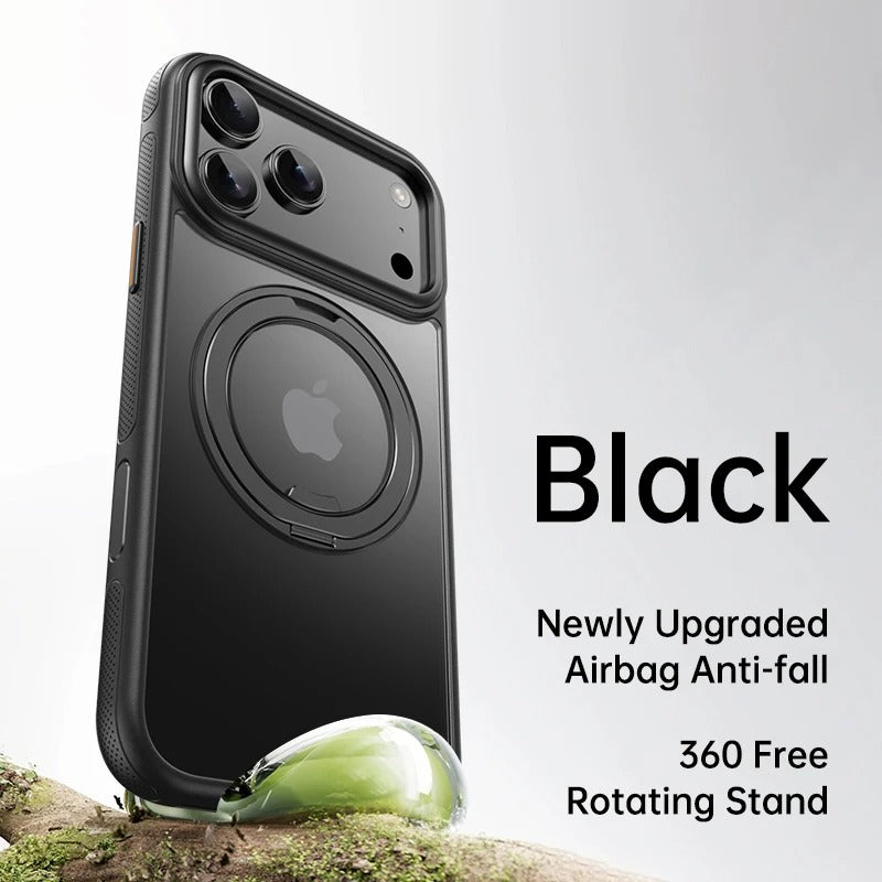 Luxury iPhone Case — 360° Mechanical Torque Rotating Stand Magnetic MagSafe Shockproof Cover