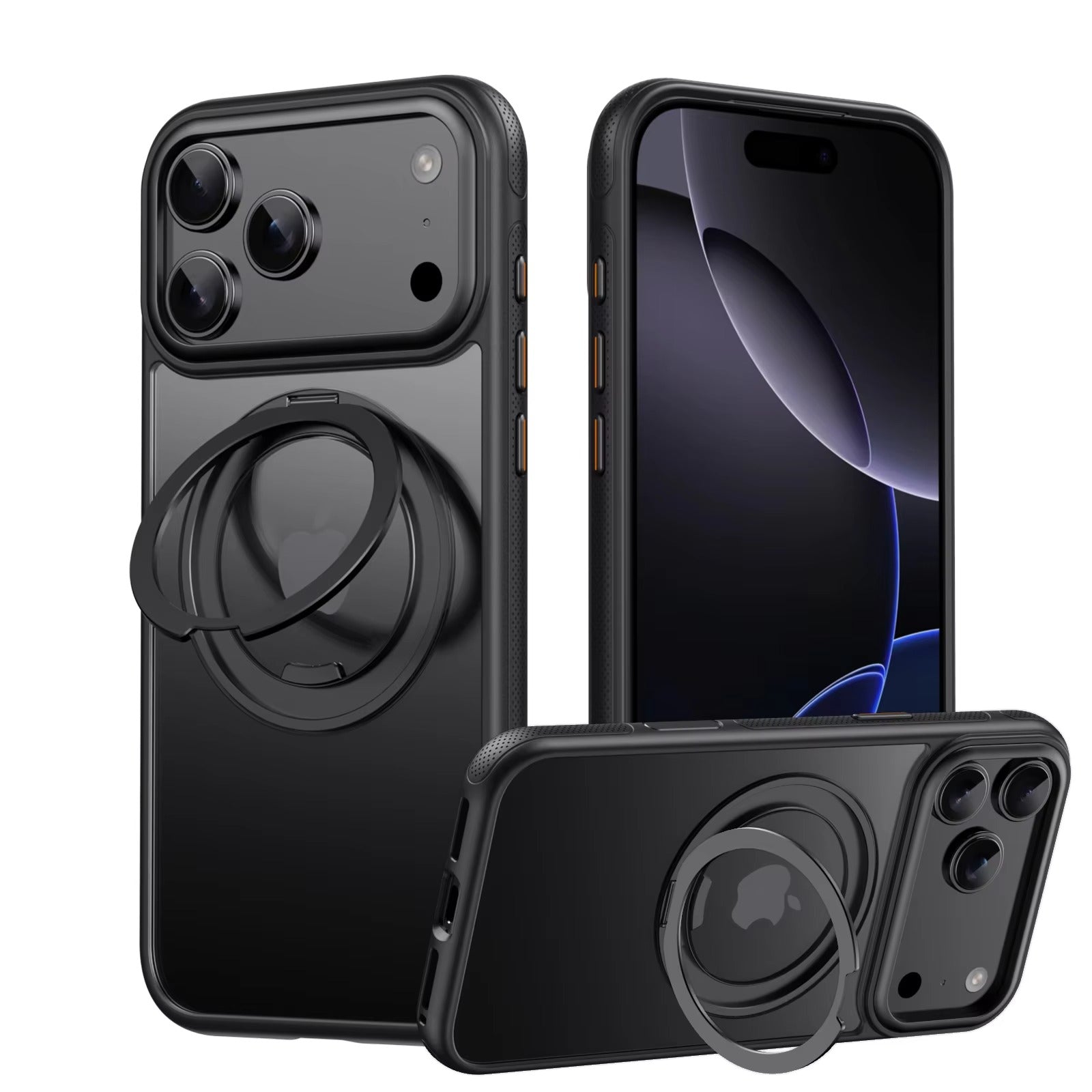 Luxury iPhone Case — 360° Mechanical Torque Rotating Stand Magnetic MagSafe Shockproof Cover