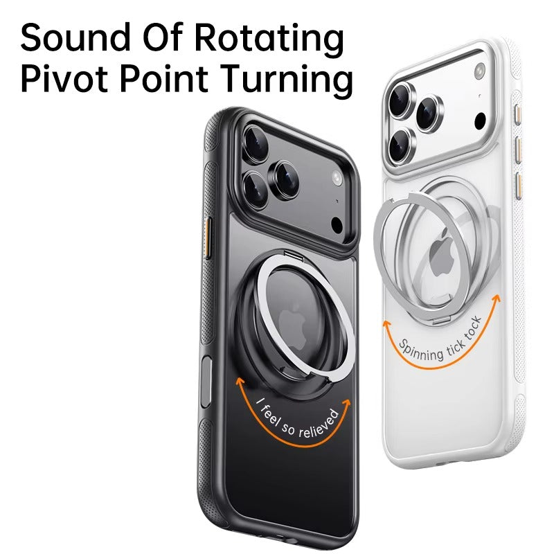 Luxury iPhone Case — 360° Mechanical Torque Rotating Stand Magnetic MagSafe Shockproof Cover