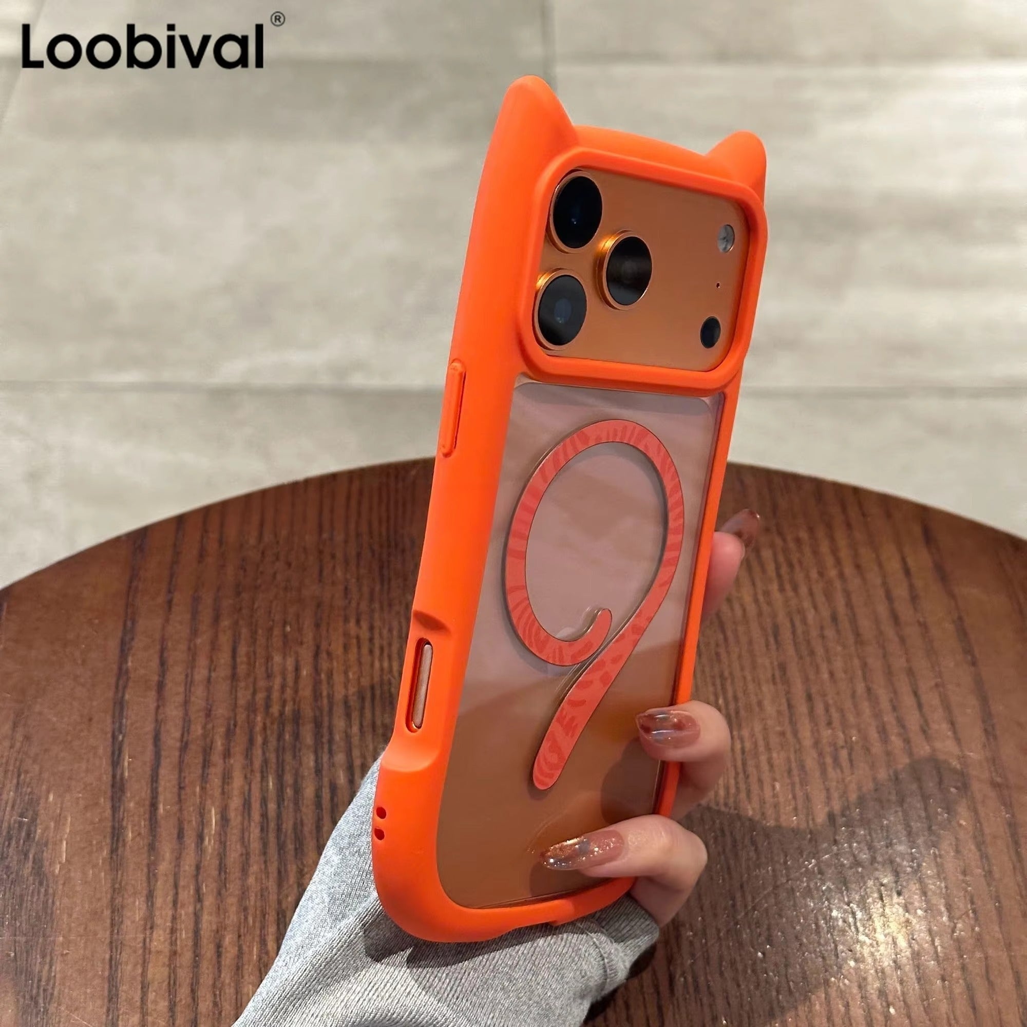 Luxury iPhone Case — 3D Cat Ear MagSafe TPU Cover with Shockproof Protection, Anti-Fingerprint Anti-Scratch Dustproof Non-Slip Transparent Design