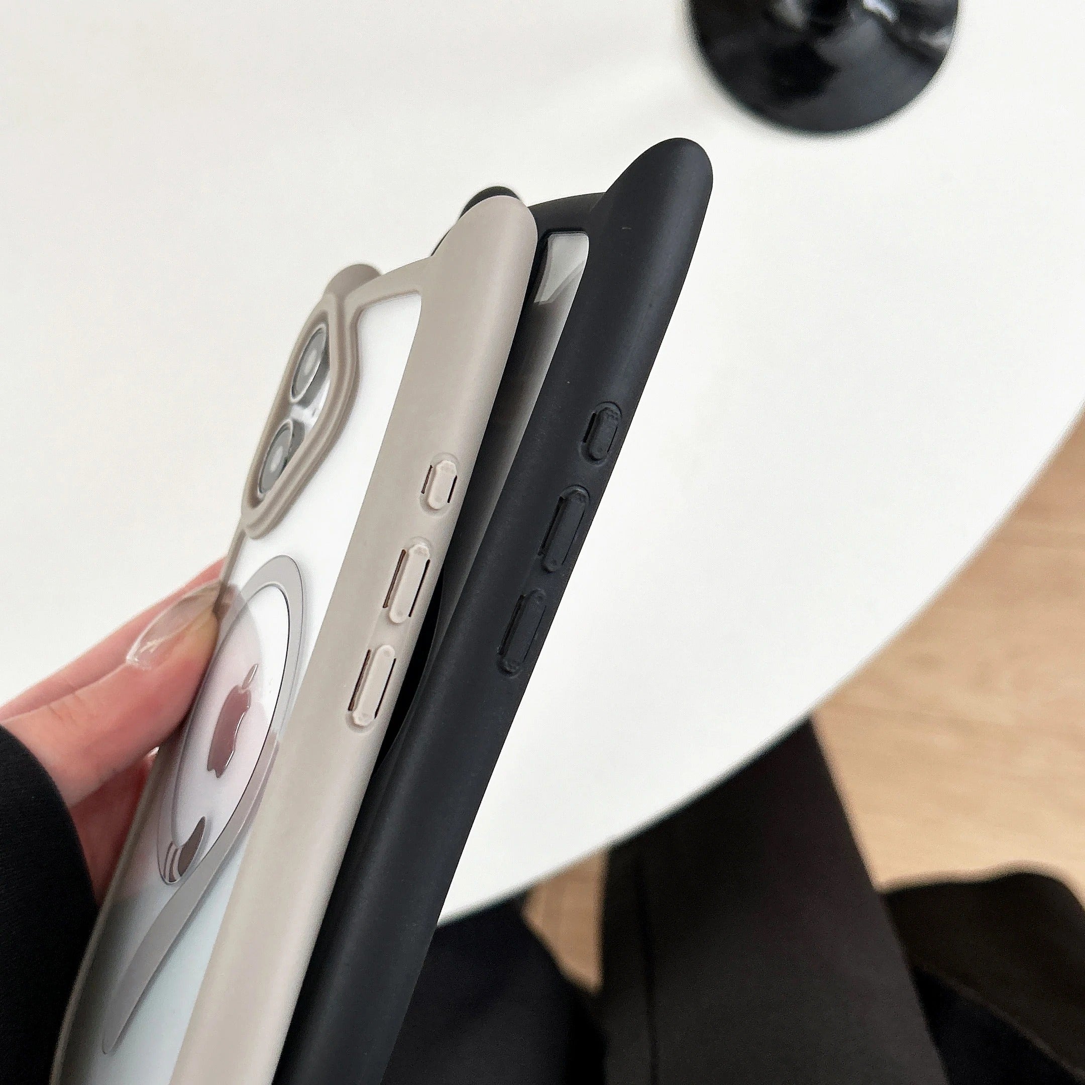 Luxury iPhone Case — 3D Cat Ear MagSafe TPU Cover with Shockproof Protection, Anti-Fingerprint Anti-Scratch Dustproof Non-Slip Transparent Design