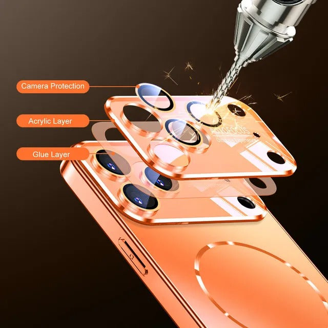 Luxury iPhone Case — AG Nano Matte Hard Back Magnetic Cover with Anti-Fingerprint Acrylic Design & MagSafe Wireless-Charging Support