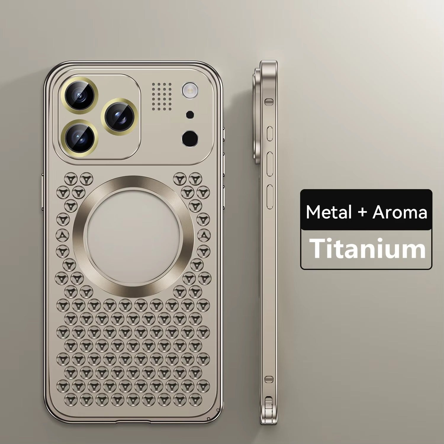 Luxury iPhone Case — Aluminum Alloy Magnetic Cover with Heat-Dissipation Metal Frame, Anti-Fall Protection and Camera Lens Guard