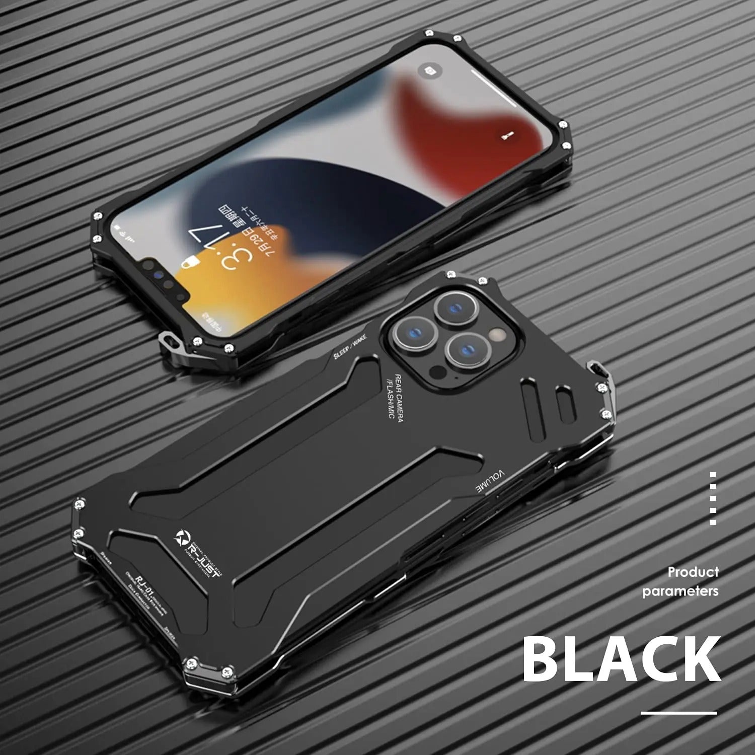 Luxury iPhone Case — Aluminum Alloy Metal Armor Cover with Cooling Design, Military-Grade Shockproof Protection, Heavy-Duty Anti-Scratch Matte Finish & Non-Slip Grip