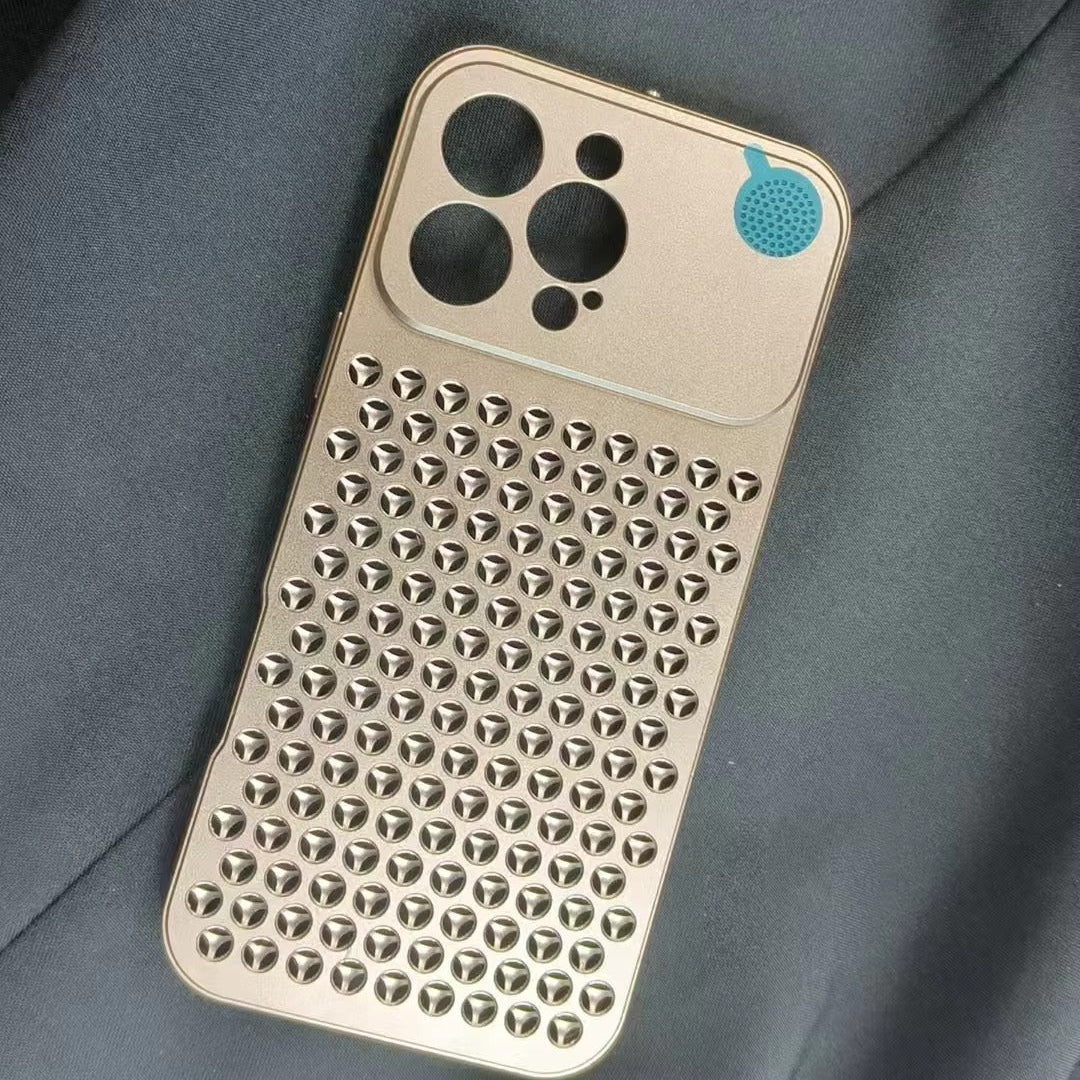Luxury iPhone Case — Aluminum Aromatherapy Heat-Dissipation Cover with Auto-Popup Fragrance, Shockproof Metal Frame and Anti-Fingerprint Lightweight Design