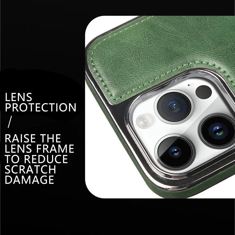 Luxury iPhone Case — Anti-Drop Magnetic MagSafe Business Leather Protective Cover with Premium Finish & Secure Grip Design