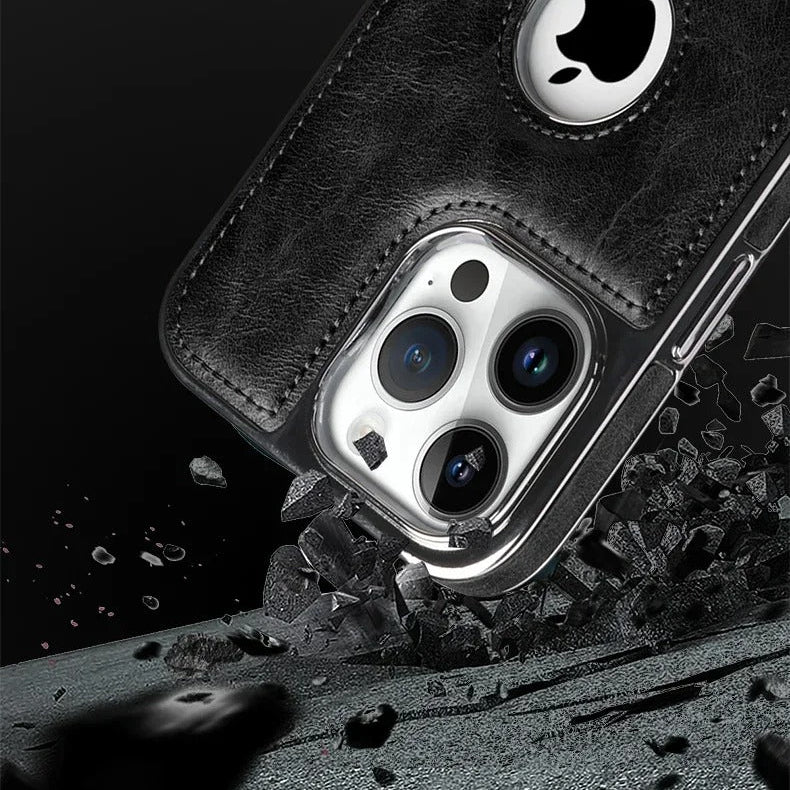 Luxury iPhone Case — Anti-Drop Magnetic MagSafe Business Leather Protective Cover with Premium Finish & Secure Grip Design