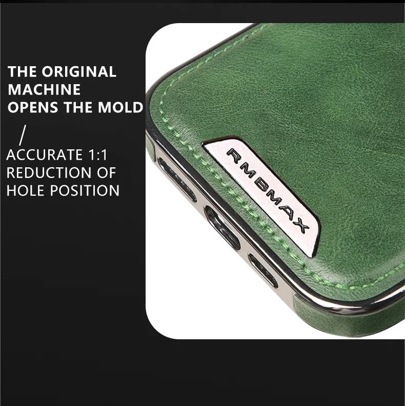 Luxury iPhone Case — Anti-Drop Magnetic MagSafe Business Leather Protective Cover with Premium Finish & Secure Grip Design