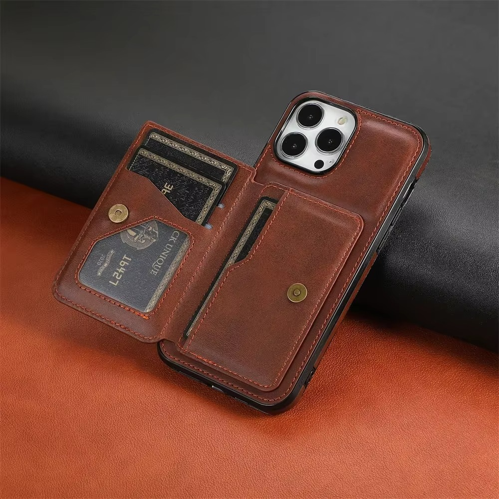 Luxury iPhone Case — Anti-Theft Magnetic Leather Wallet with RFID Blocking, Full Protection, Card Slots & Shockproof Design