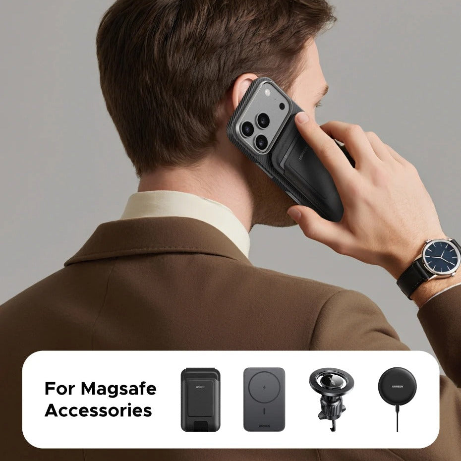 Luxury iPhone Case — Aramid Fiber Slim Hard Cover with Military-Grade Protection, Matte Black Finish, Shockproof and Durable Design