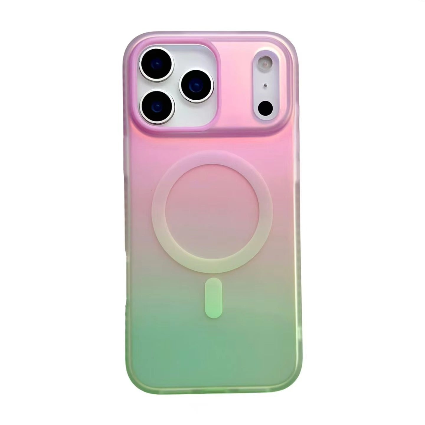 Luxury iPhone Case — Aurora Gradient Magnetic Cover with Shockproof Lightweight Design, Double-Color Finish and Non-Slip Wireless-Charging Compatibility